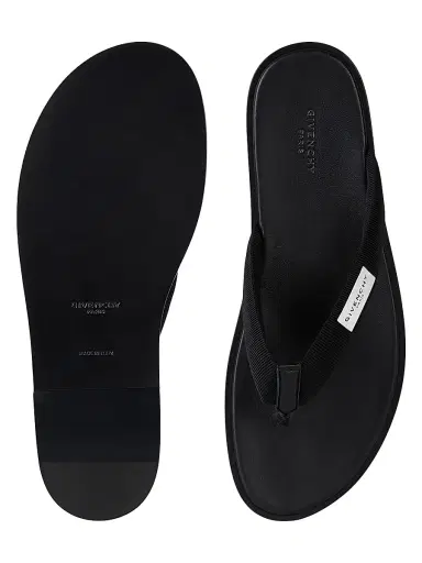 Givenchy Men's Bay Thongs in Gros Grain and Leather - Black | Thumbnail 4