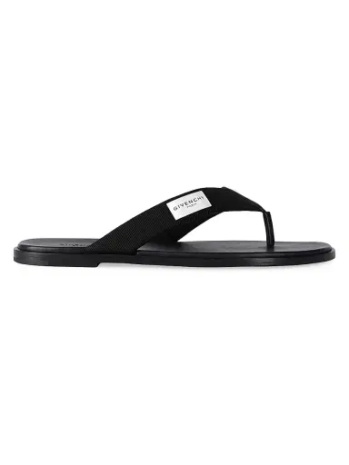 Givenchy Men's Bay Thongs in Gros Grain and Leather - Black | Thumbnail 1