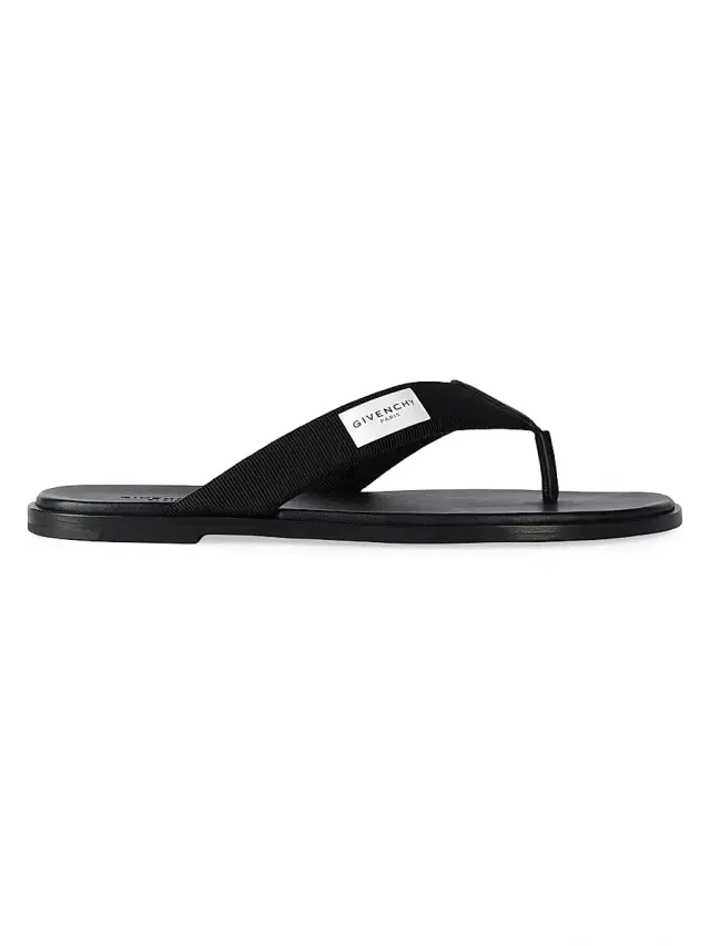 Givenchy Men's Bay Thongs in Gros Grain and Leather - Black