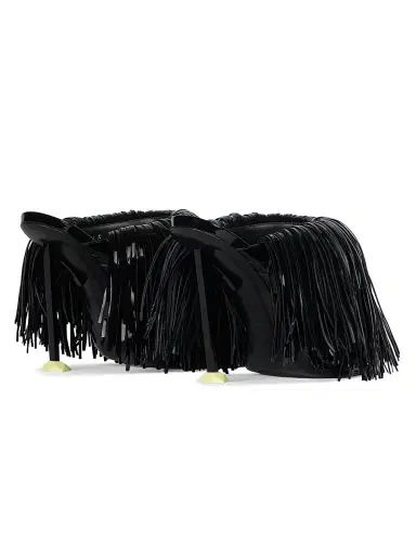 Givenchy Women's Boudoir Heeled Mules in Patent Leather with Fringes - Black - Size 10 | Thumbnail 5 Givenchy Women's Boudoir Heeled Mules in Patent Leather with Fringes - Black - Size 10 | Thumbnail 5