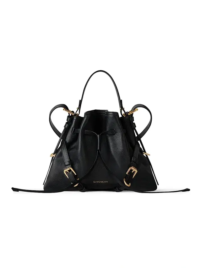 Women's  Voyou Bucket Bag in Shiny Leather - Black