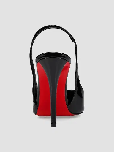 Christian Louboutin Women's Miss Z Patent Leather 100MM Sling Back Pumps - Black - Size 4 | Thumbnail 3 Christian Louboutin Women's Miss Z Patent Leather 100MM Sling Back Pumps - Black - Size 4 | Thumbnail 3