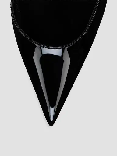 Christian Louboutin Women's Miss Z Patent Leather 100MM Sling Back Pumps - Black - Size 4 | Thumbnail 4 Christian Louboutin Women's Miss Z Patent Leather 100MM Sling Back Pumps - Black - Size 4 | Thumbnail 4
