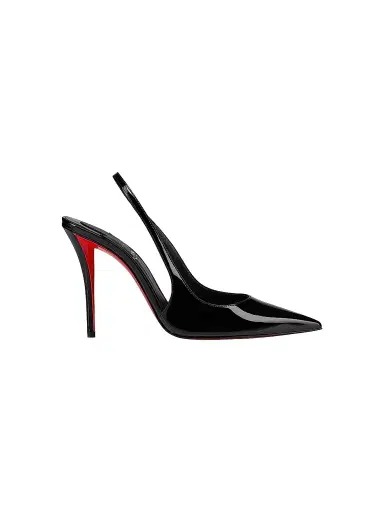 Christian Louboutin Women's Miss Z Patent Leather 100MM Sling Back Pumps - Black - Size 4 | Thumbnail 1 Christian Louboutin Women's Miss Z Patent Leather 100MM Sling Back Pumps - Black - Size 4 | Thumbnail 1