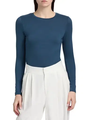 MAJESTIC FILATURES Women's Soft Touch Crewneck Long-Sleeve Top | Thumbnail 3