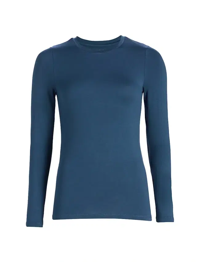 Majestic Filatures Women's Soft Touch Crewneck Long-Sleeve Top - Bleu De Nimes