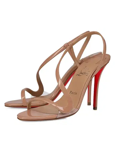 Christian Louboutin Women's Rosa Z Patent Leather 100MM Sandals - Blush - Size 12 | Thumbnail 2