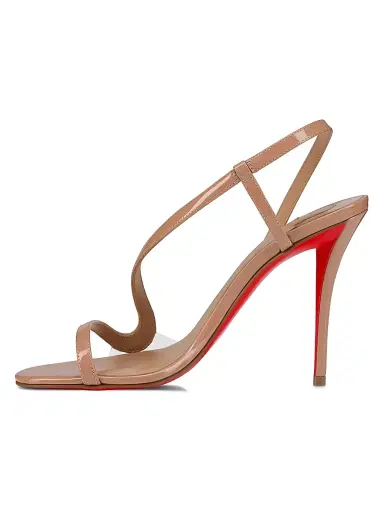 Christian Louboutin Women's Rosa Z Patent Leather 100MM Sandals - Blush - Size 12 | Thumbnail 3