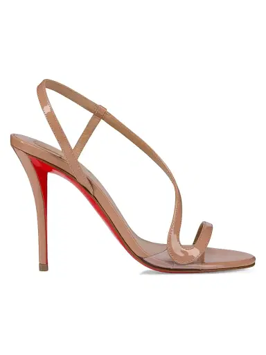 Christian Louboutin Women's Rosa Z Patent Leather 100MM Sandals - Blush - Size 12 | Thumbnail 1