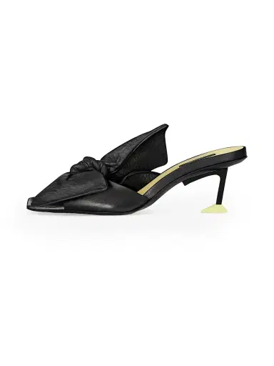 Givenchy Women's Boudoir Heeled Mules in Nappa Leather with Bow - Black - Size 11 | Thumbnail 3