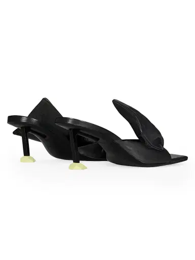 Givenchy Women's Boudoir Heeled Mules in Nappa Leather with Bow - Black - Size 11 | Thumbnail 4