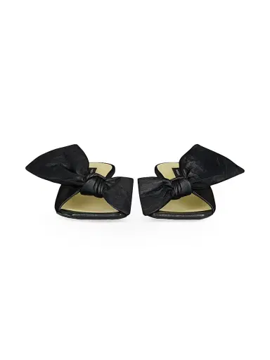 Givenchy Women's Boudoir Heeled Mules in Nappa Leather with Bow - Black - Size 11 | Thumbnail 5