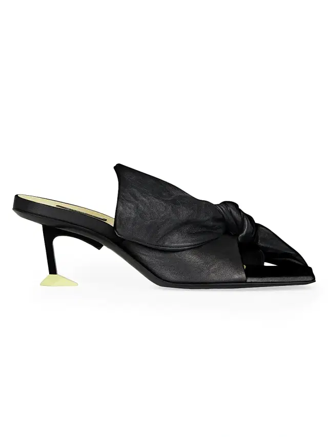 Givenchy Women's Boudoir Heeled Mules in Nappa Leather with Bow - Black