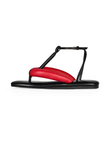 Givenchy Women's Boudoir Bicolor Thongs in Nappa Leather - Black Red - Size 11 | Thumbnail 3