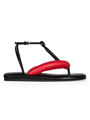 Givenchy Women's Boudoir Bicolor Thongs in Nappa Leather - Black Red - Size 11 | Thumbnail 1