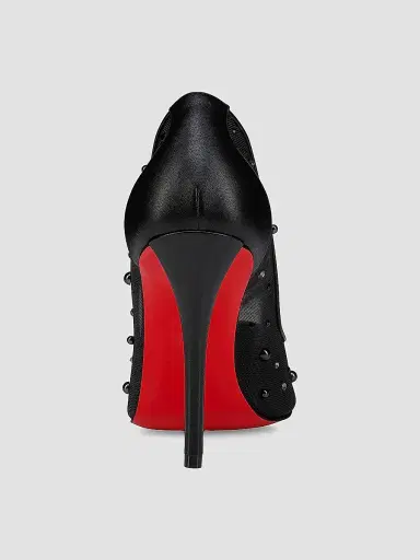 Christian Louboutin Women's Miss Z Degrastrass 100MM Perla Mesh Leather Strass Pumps - Black - Size 11 | Thumbnail 3 Christian Louboutin Women's Miss Z Degrastrass 100MM Perla Mesh Leather Strass Pumps - Black - Size 11 | Thumbnail 3