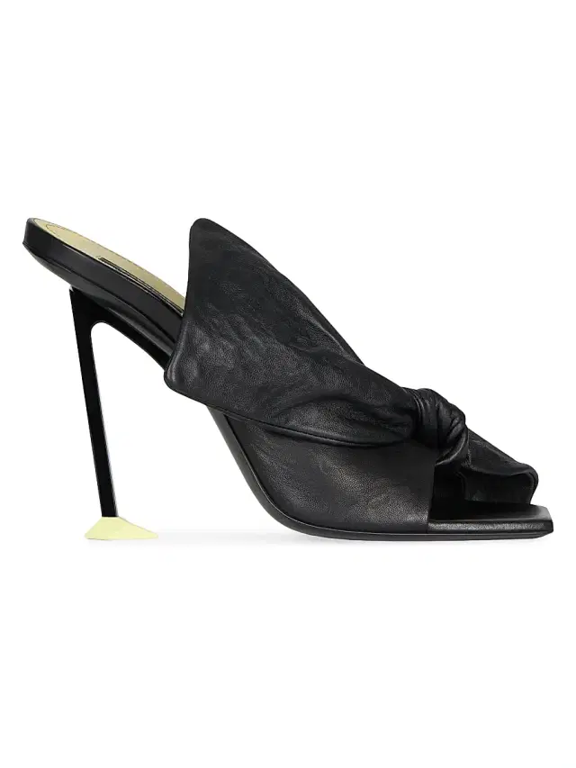Givenchy Women's Boudoir Heeled Mules in Nappa Leather with Bow - Black
