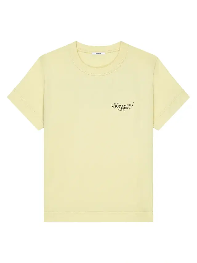 Women's T-Shirt in Cotton with Stamp Print - Butter