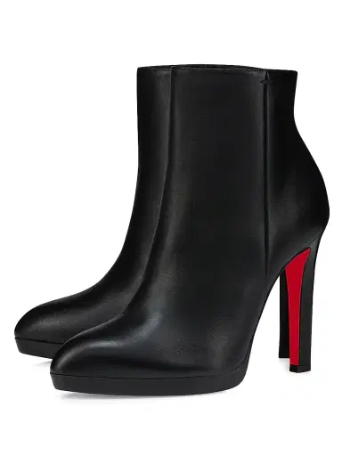 Christian Louboutin Women's Fannylove 120MM Leather Booties - Black - Size 12 | Thumbnail 2