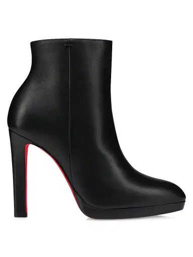Christian Louboutin Women's Fannylove 120MM Leather Booties - Black - Size 12 | Thumbnail 1