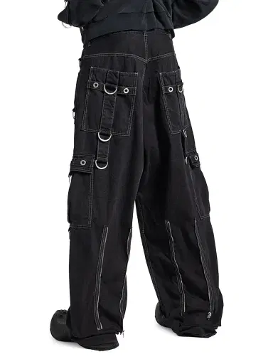 Balenciaga Men's D-Ring Cargo Jeans - Lightweight Black - Size 34 | Thumbnail 4