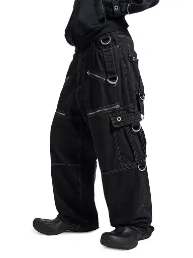Balenciaga Men's D-Ring Cargo Jeans - Lightweight Black - Size 34 | Thumbnail 5