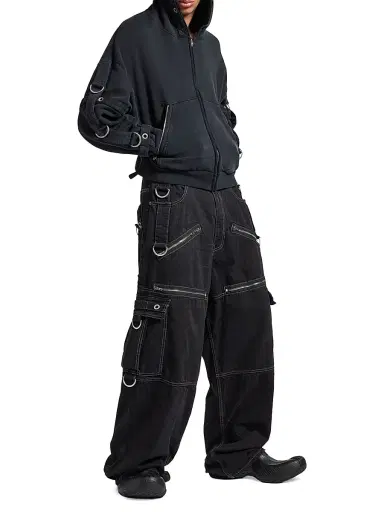 Balenciaga Men's D-Ring Cargo Jeans - Lightweight Black - Size 34 | Thumbnail 7