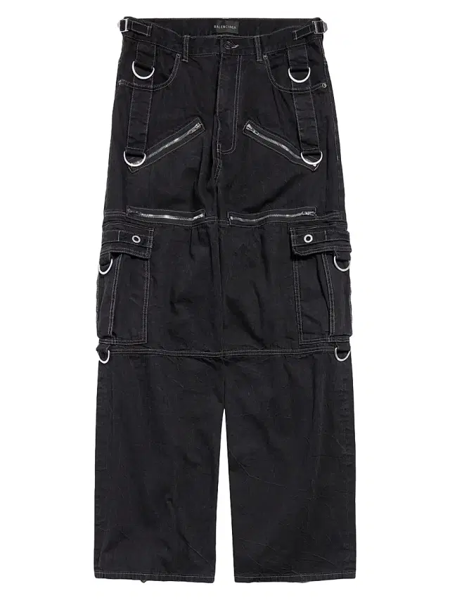 Balenciaga Men's D-Ring Cargo Jeans - Lightweight Black