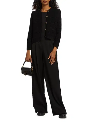 Ba&sh Women's Gaspard Cotton-Blend Cardigan - Noir - Size XL | Thumbnail 2