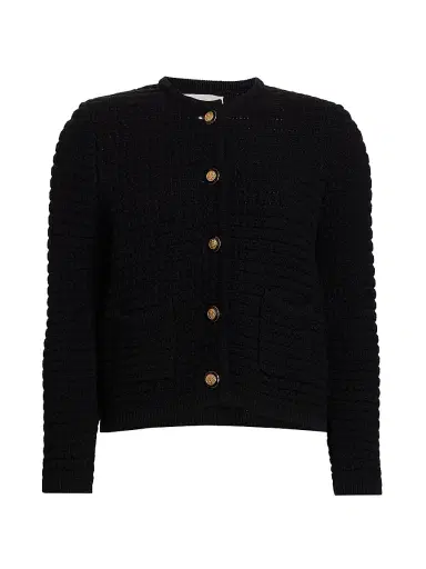 Ba&sh Women's Gaspard Cotton-Blend Cardigan - Noir - Size XL | Thumbnail 1