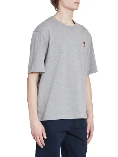 AMI PARIS Men's Ami De Coeur Crewneck T-Shirt - Grey - Size XL | Thumbnail 3