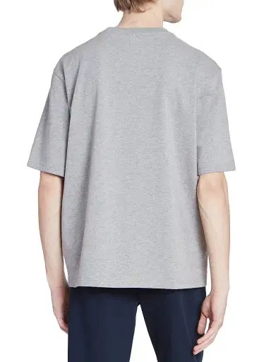 AMI PARIS Men's Ami De Coeur Crewneck T-Shirt - Grey - Size XL | Thumbnail 4