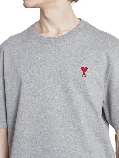 AMI PARIS Men's Ami De Coeur Crewneck T-Shirt - Grey - Size XL | Thumbnail 5