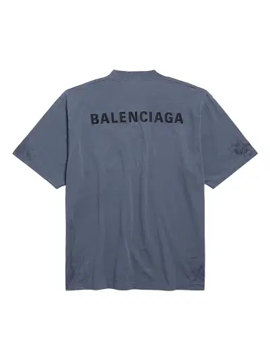 Balenciaga Men's Back Medium Fit T-Shirt - Faded Dark Blue - Size XXL | Thumbnail 2