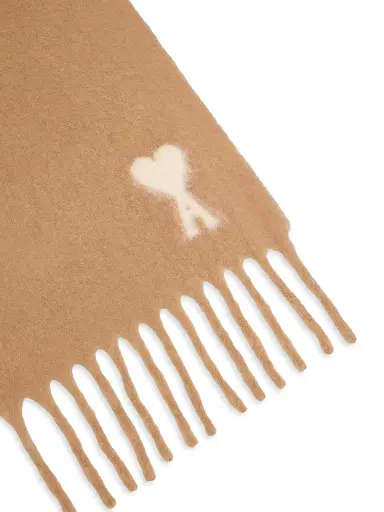 AMI Paris Men's Ami de Coeur Scarf - Camel White | Thumbnail 2