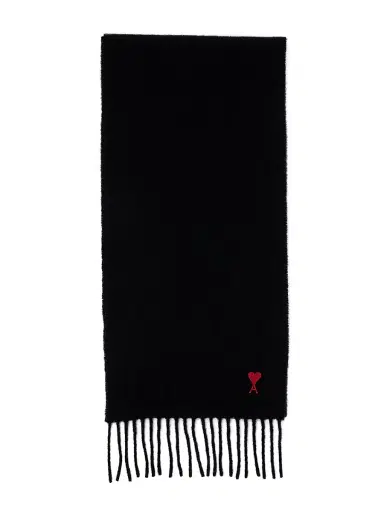 AMI PARIS Men's Ami de Coeur Wool Fringe Scarf | Thumbnail 1 AMI PARIS Men's Ami de Coeur Wool Fringe Scarf | Thumbnail 1