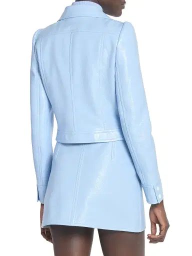 Courrèges Women's Reedition Vinyl Jacket - Sky | Thumbnail 5 Courrèges Women's Reedition Vinyl Jacket - Sky | Thumbnail 5