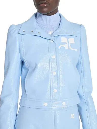 Courrèges Women's Reedition Vinyl Jacket - Sky | Thumbnail 6 Courrèges Women's Reedition Vinyl Jacket - Sky | Thumbnail 6