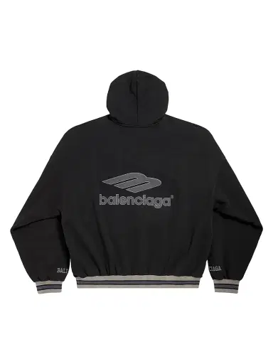 Balenciaga Men's 3B Football Polo Hoodie | Thumbnail 2 Balenciaga Men's 3B Football Polo Hoodie | Thumbnail 2