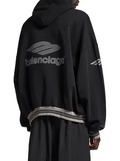 Balenciaga Men's 3B Football Polo Hoodie | Thumbnail 5 Balenciaga Men's 3B Football Polo Hoodie | Thumbnail 5