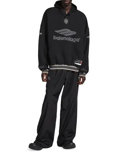 Balenciaga Men's 3B Football Polo Hoodie | Thumbnail 7 Balenciaga Men's 3B Football Polo Hoodie | Thumbnail 7