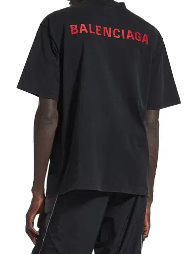 Balenciaga Men's Back Medium Fit T-Shirt - Faded Black - Size Large | Thumbnail 4 Balenciaga Men's Back Medium Fit T-Shirt - Faded Black - Size Large | Thumbnail 4