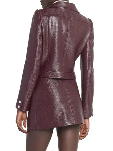Courreges Women's Reedition Vinyl Jacket - Burgundy | Thumbnail 5