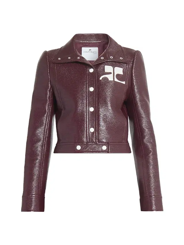 Courreges Women's Reedition Vinyl Jacket - Burgundy