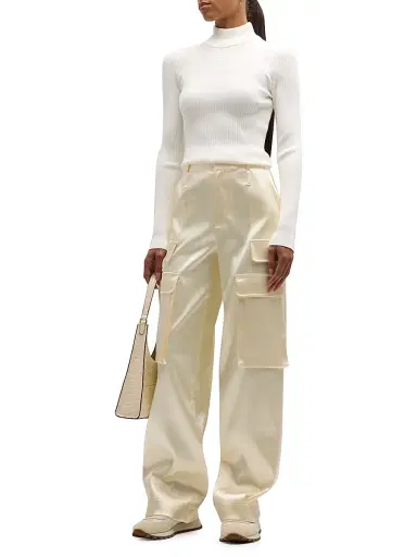 Courrèges Women's Re-Edition Rib-Knit Turtleneck Top - Navy | Thumbnail 2