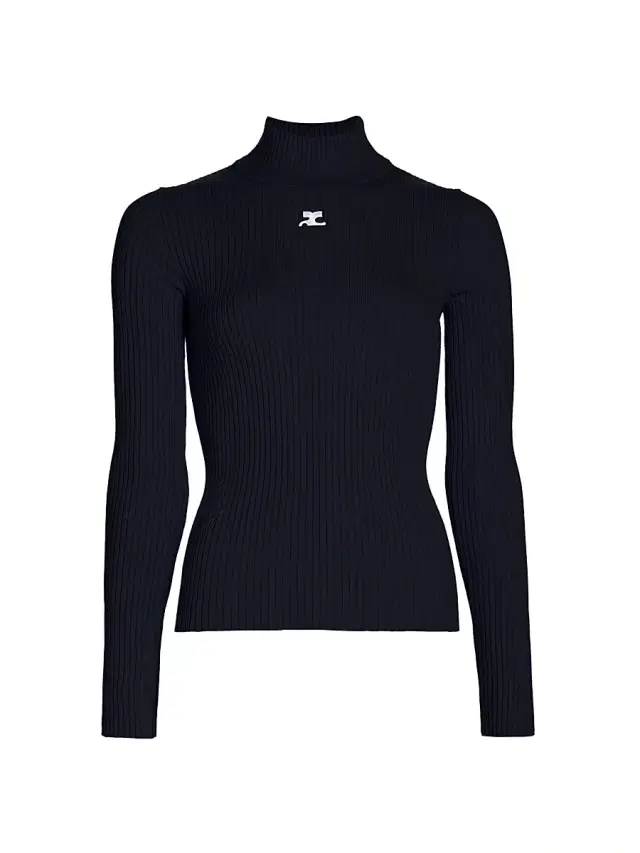 Women's Re-Edition Rib-Knit Turtleneck Top - Navy