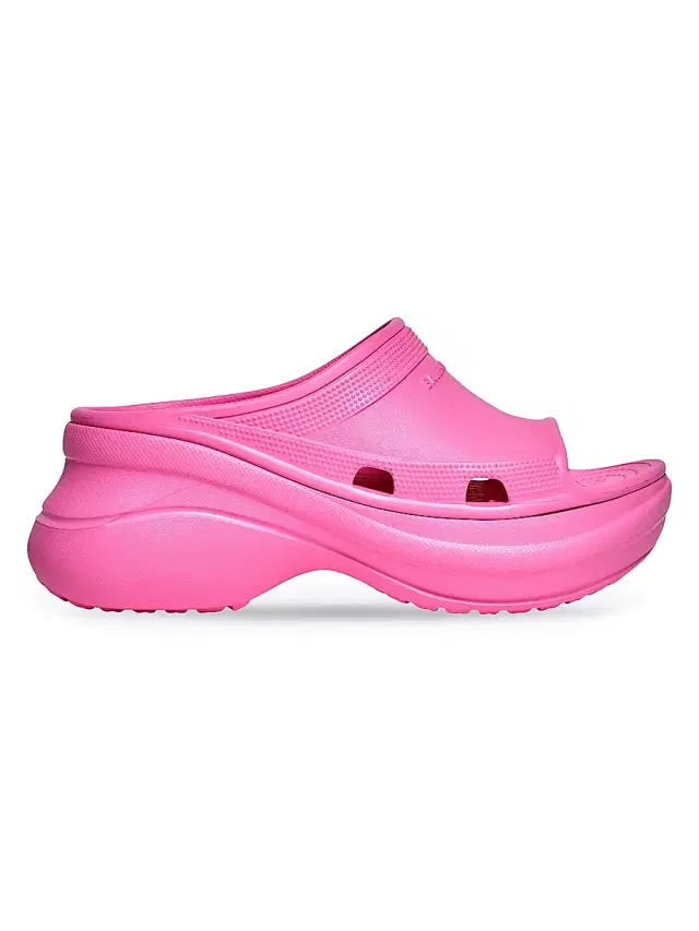 Balenciaga Women's Pool Crocs Slide Sandals - Electric Pink