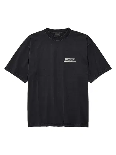 Balenciaga Men's Masking Tape Medium Fit T-Shirt - Faded Black - Size XXL | Thumbnail 1