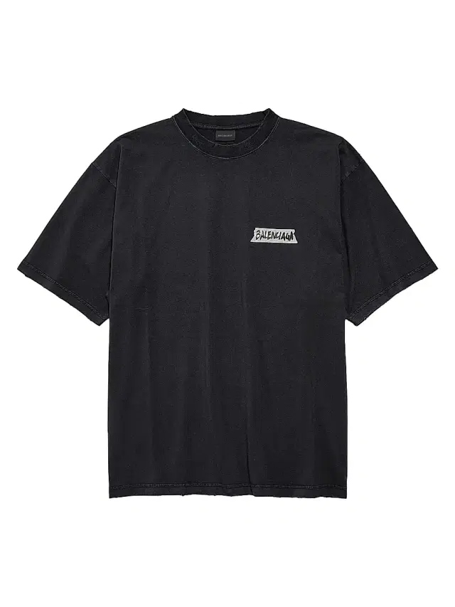 Men's Masking Tape Medium Fit T-Shirt - Faded Black
