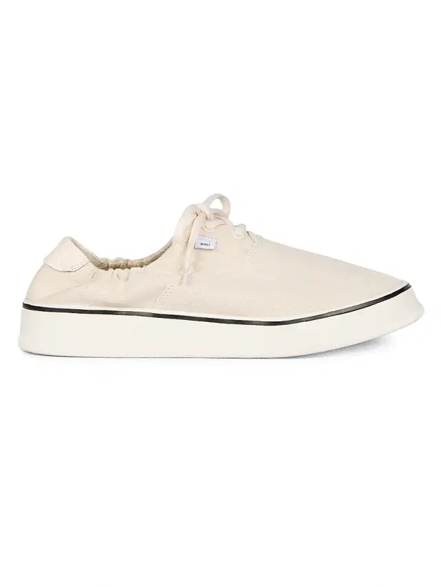 AMI Paris Men's Tennis Cotton Canvas Sneakers - Blanc Creme